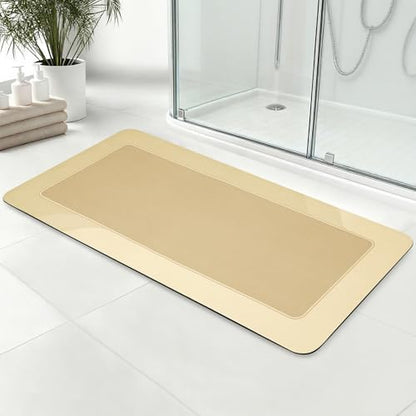 ArtyCozy Super Absorbent Stain Resistant Soft Bath Mat, Khaki, 17'' × 35'' - color: Khaki, size: 17''×35''