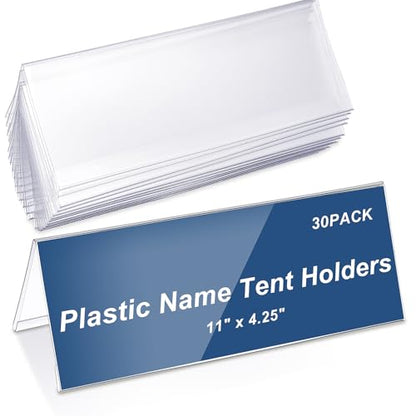30 Pieces Acrylic Name Plate for Desk, 11" X 4.25" Name Tent for Meeting - size: 11" X 4.25"
