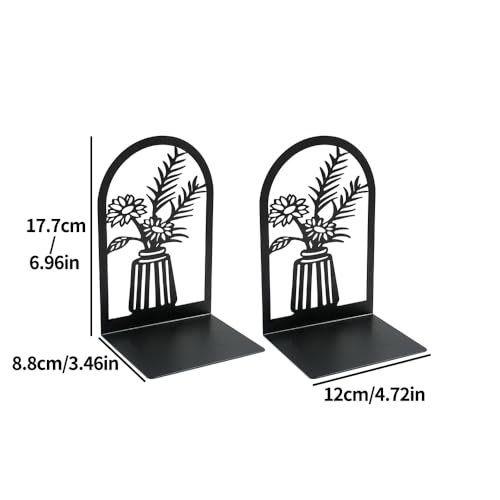3Pairs Vase Flower Hollow Iron Bookends - color: 3pcs Style a