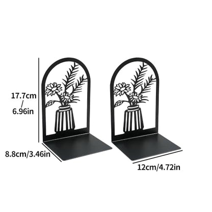 3Pairs Vase Flower Hollow Iron Bookends - color: 3pcs Style a