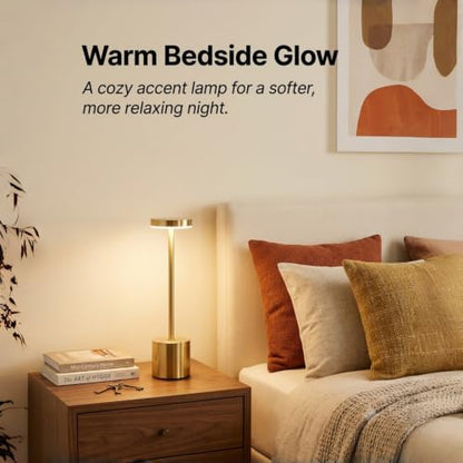 Cordless Table Lamp Set of 2, Gold Rechargeable Table Light - color: 2 Pcs Gold
