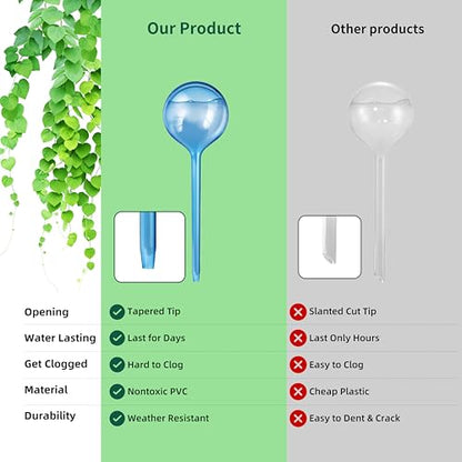 12-Pack Plastic Plant Watering Globes, Self Watering Spikes, Plant Waterer - size: M - 12 Pack