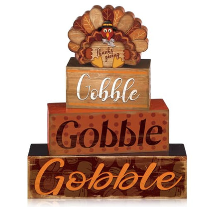 4 Pcs Thanksgiving Decor for Home Turkey Cute Wooden Sign with Sayings - style: Turkey