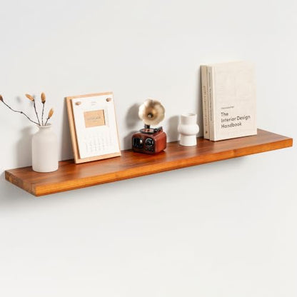 40 Inch Teak Floating Shelves Set of 1, Wall Mounted Shelves - color: Natural Teak, size: 40"L, 1-Pack