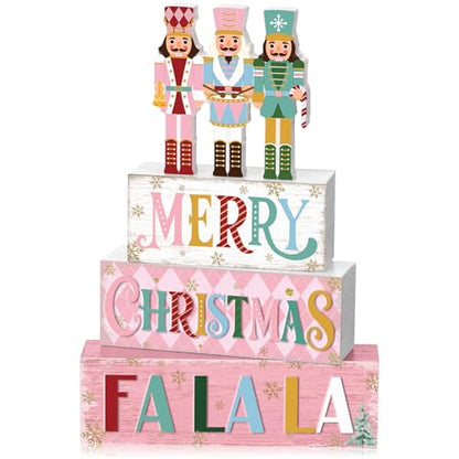 Yousoontic 4 Pcs Christmas Pastel Nutcracker Rustic Farmhouse Decor - style: Nutcracker