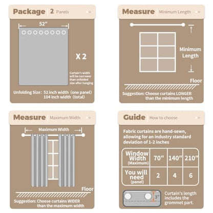 BGment Mocha Linen Curtains for Living Room 84 inches Long - 2 Panels - color: Mocha, size: 52"W x 84"L (Pack of 2)