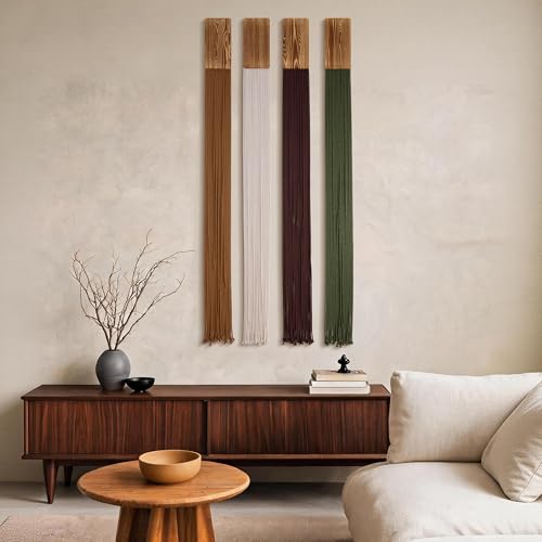 Mokof Boho Macrame Wall Hanging Decor for Living Room Bedroom, 71", 4 Pack - size: 71"L x 6"W
