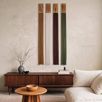 Mokof Boho Macrame Wall Hanging Decor for Living Room Bedroom, 71", 4 Pack - size: 71"L x 6"W