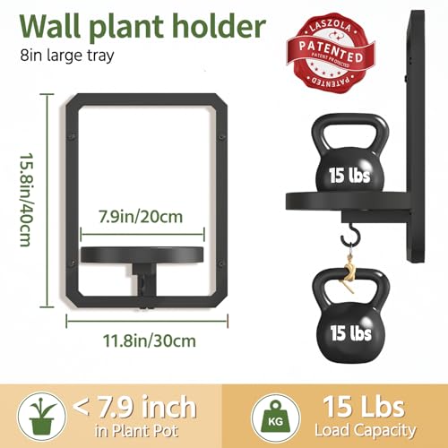 LASZOLA Plant Picture Frame Holder Shelf Wall Window Indoor, 3 Pcs Black - color: Standard Black, size: 3