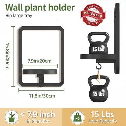 LASZOLA Plant Picture Frame Holder Shelf Wall Window Indoor, 3 Pcs Black - color: Standard Black, size: 3