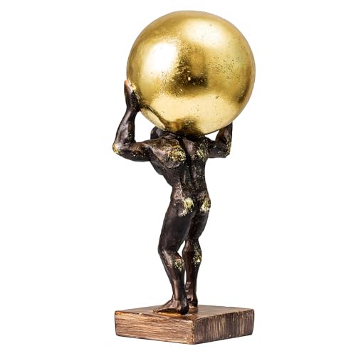 Lukitas Atlas Statue and Sculpture, Struggler Figurine Decor, Resin 13'' - color: Lift Ball