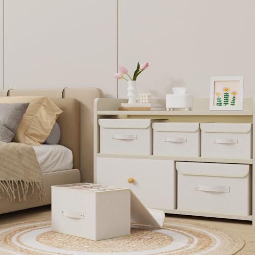 Cloth Storage Baskets with Handles,Beige 15x9.8x9.8in,1 Pack - color: Beige, size: 15x9.8x9.8in(1-pack)