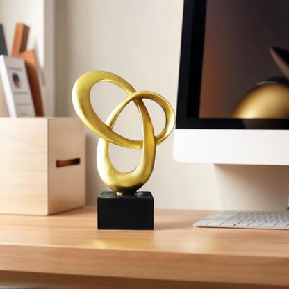Dosker Abstract Sculpture Knot Decor Mobius Stripe Statue (Gold) - color: Gold