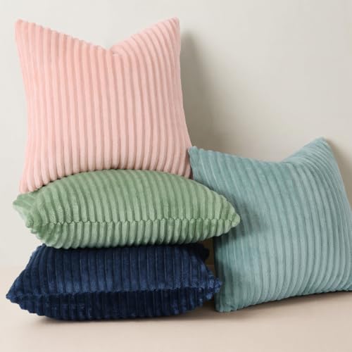 Simmore Fall Soft Aqua Haze Flannel Throw Pillow Covers 20X20 Set of 2 - color: Aqua, size: 20" x 20" (Pack of 2)
