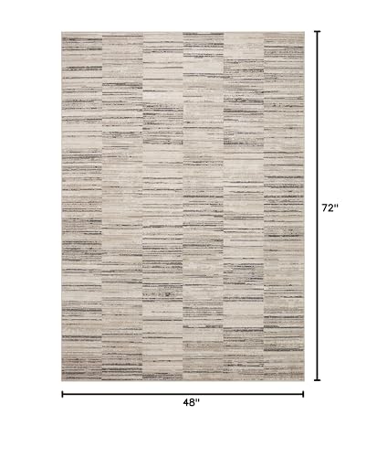 Loloi Darby Charcoal/Sand 4'-0" x 6'-0" Accent Rug - color: Charcoal / Sand, size: 4' x 6' (Rectangular)