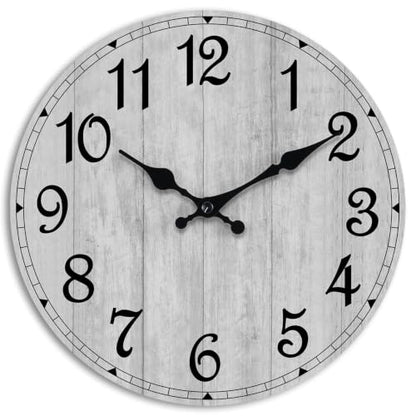 10 Inch Wall Clock, Silent Battery Operated Analog Clock, Grey - color: B-grey Retro, size: 10"