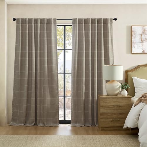 Threadmade Sawyer Window Panel, Taupe - 52" W x 95" L - color: Taupe, size: 52"W x 95"L (Pack of 1)