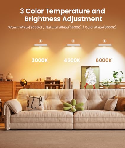 Rechargeable Battery Operated Wall Sconces 7500mAh, Wall Lights for Bedroom - color: White-1P