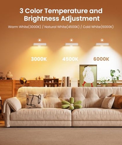 Rechargeable Battery Operated Wall Sconces 7500mAh, Wall Lights for Bedroom - color: White-2P