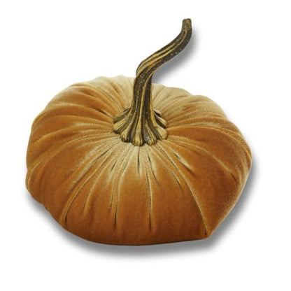 Your Heart's Content Gold 6.25 inch Velvet Pumpkin (Gold) - color: Gold