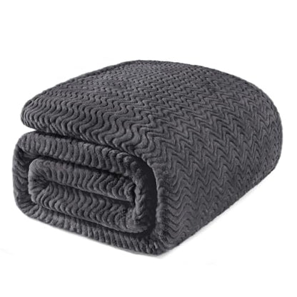 Exclusivo Mezcla Soft Fleece Blanket Twin Size for Bed, Sofa, Dark Grey - color: Dark Grey, size: Twin ( 90x66 IN )