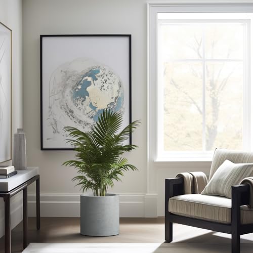 Kante Accent Round Cylinder Pale Gray Concrete Planter 12.6" Tall, Outdoor - color: Natural Concrete, size: 12.6" Dia