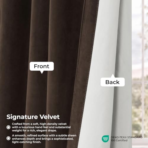 Signature Velvet Blackout Curtains for Bedroom (1 Panel) - 50W x 96L, Java - color: Java, size: 50"W x 96"L (Pack of 1)