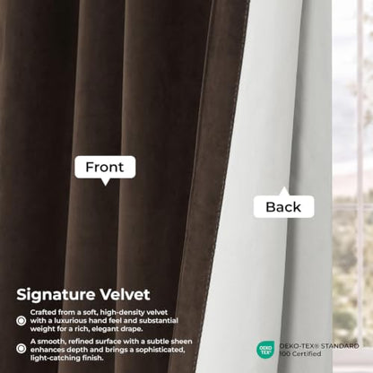 Signature Velvet Blackout Curtains for Bedroom (1 Panel) - 50W x 96L, Java - color: Java, size: 50"W x 96"L (Pack of 1)