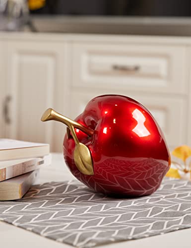 Apple Statue Fruit Sculpture Modern Decor Home Gift 7.0 Inch - color: Red
