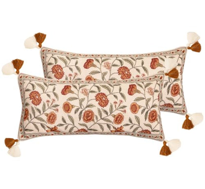 ISAENNE Designer French Rectangle Throw Pillow Cover,Set of 2,28"x12" - color: Albano a, size: 28" x 12" (Pack of 2)
