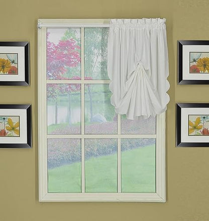 Today's Curtain, Orleans Scallop Curtain, White Fan Insert, 30" W x 40" L, White - color: White, size: 30"W x 40"L (Pack of 1)
