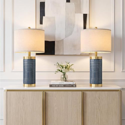 USumkky 24.5'' Ceramic Table Lamps Set of 2 for Bedroom Living Room Blue - color: 24.5“ Blue-2 pack