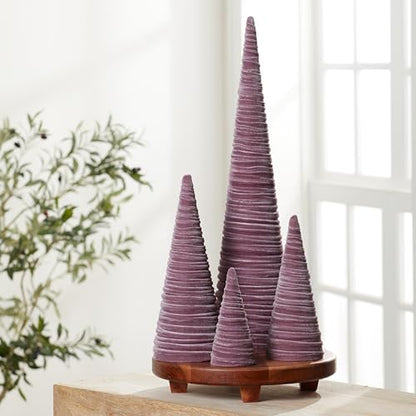 Your Heart's Content Mulberry Velvet Trees Set of 4, Valentine Tree Tabletop, Cozy Purple Mantel Accent, Cozy Gift for, Luxurious Winter Tablescape (Mulberry) - color: Mulberry