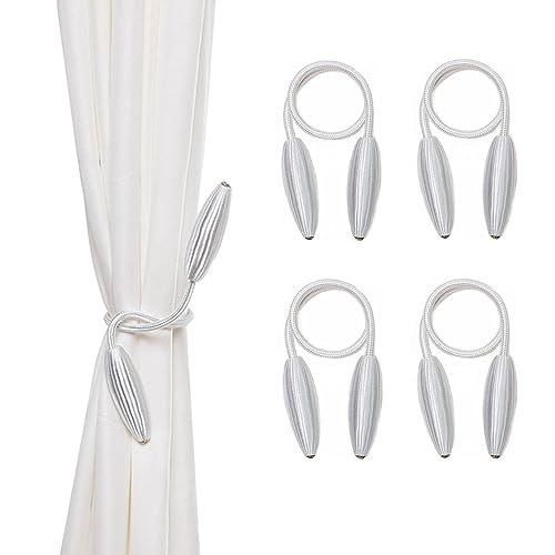 White Curtain Holdbacks Decorative Curtain Tiebacks, Set of 4 - color: White, size: 4PCS