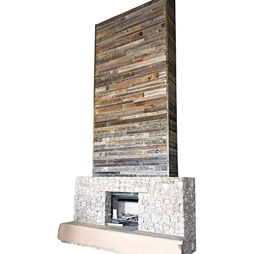 Rockin' Wood Real Wood Peel & Stick Rustic Reclaimed Naturally Weathered Barn Wood Accent Paneling Planks for Walls, 104 Square Feet - size: 104 Square Feet