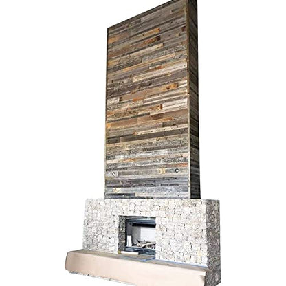 Rockin' Wood Real Wood Peel & Stick Rustic Reclaimed Naturally Weathered Barn Wood Accent Paneling Planks for Walls, 104 Square Feet - size: 104 Square Feet