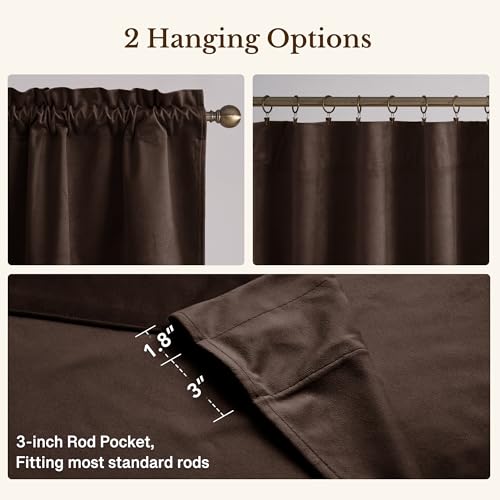 StangH Brown Valance for Windows 52x18 Inch, 1 Panel - color: Brown, size: 52"W x 18"L (Pack of 1)
