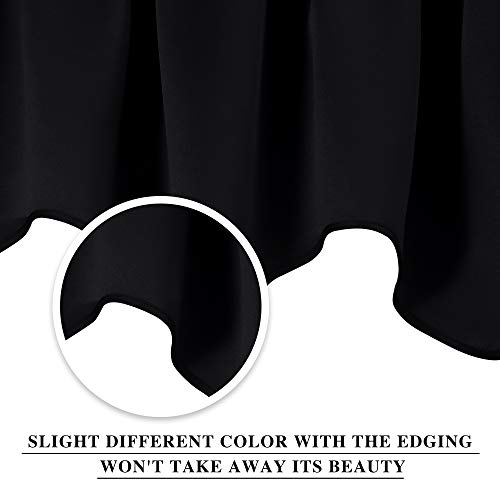 NICETOWN 2 Panels Black Kitchen Blackout Valances for Windows, 42W x 18L - color: Black, size: 42"W x 18"L (Pack of 2)