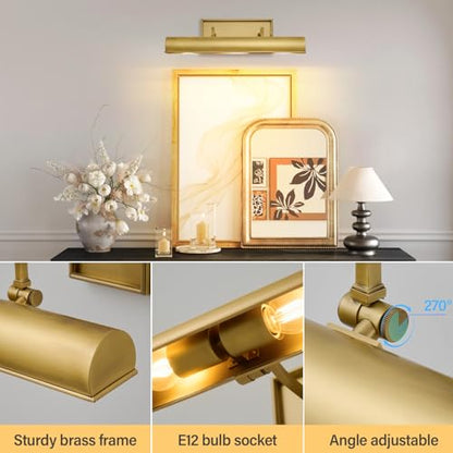 Art Picture Wall Sconce,Linear Artwork Display Wall Lights - color: Gold, size: 18"-3 Bulbs
