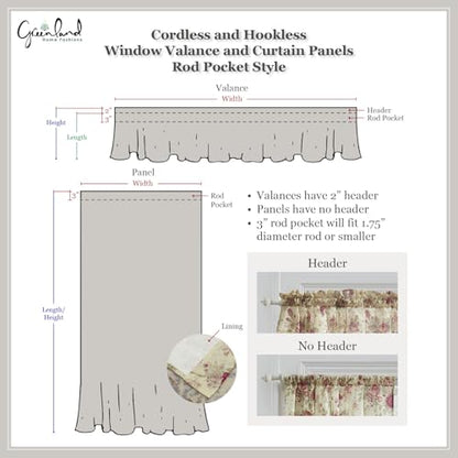 Greenland Home Watercolor Dream Window Treatment, 84x19 inches, Gray - color: Grey