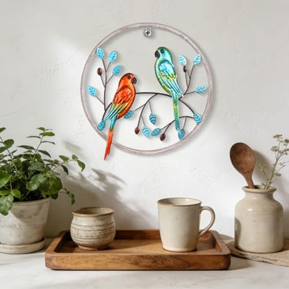 Newinhome Metal Parrot Wall Art Bird Decor - color: Parrots