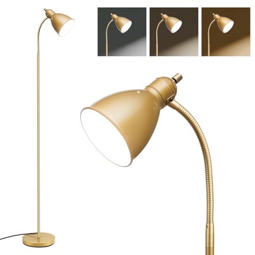 LALISU Floor Lamp, Industrial Floor Lamps for Living Rooms & Bedrooms - color: All Gold