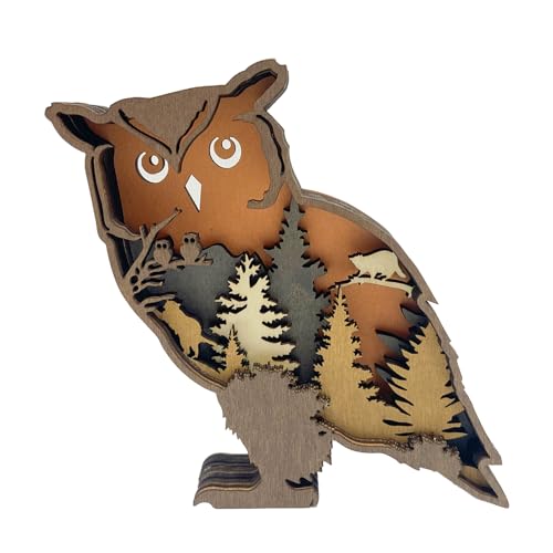 Laozai Cabin Decor Wooden Owl Wall Art - color: Owl