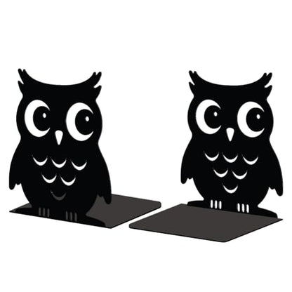 Peacoblue 5.3"x4.3"x5.9" Metal Bookends, Heavy Duty Book Ends for Shelves - color: Owl