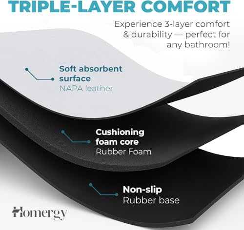 Homergy Bath Mat for Bathroom Non Slip, Quick Dry, 16x24 in, White - color: White, size: 16" x 24"