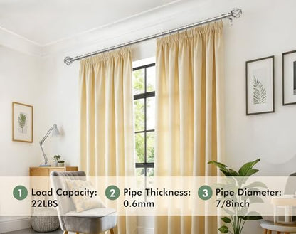 USFOOK Curtain Rod 32 to 58, Window Treatment Rods, Antique Silver, 2 Pack - color: Antique Silver, size: 32-58"(2 pack)