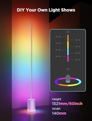 Govee Floor Lamp 2, RGBIC Smart Floor Lamp for Living Room, Bedroom - color: Silver