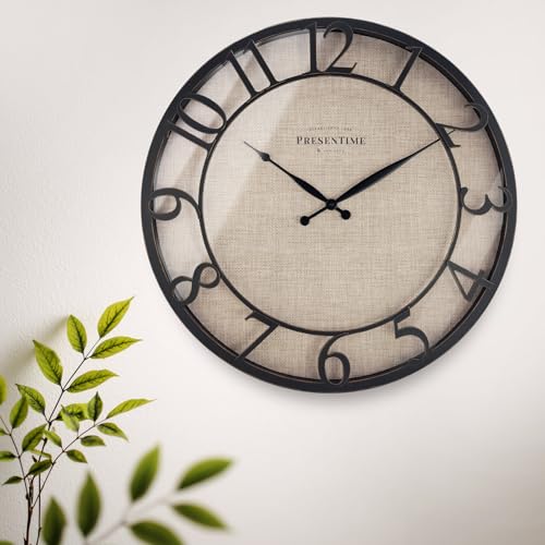 Presentime 21" Farmhouse Series Wall Clock - color: Oil Rubbed Antique Bronze, size: 21 inch