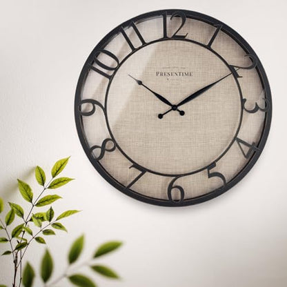 Presentime 21" Farmhouse Series Wall Clock - color: Oil Rubbed Antique Bronze, size: 21 inch