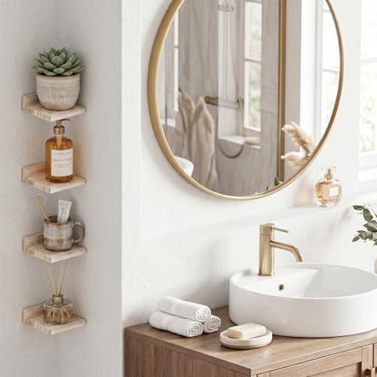Fixwal Small Floating Shelves for Wall (Light Carbonized, Set of 4, 5 Inch) - color: Carbonized Black, size: 5 inches